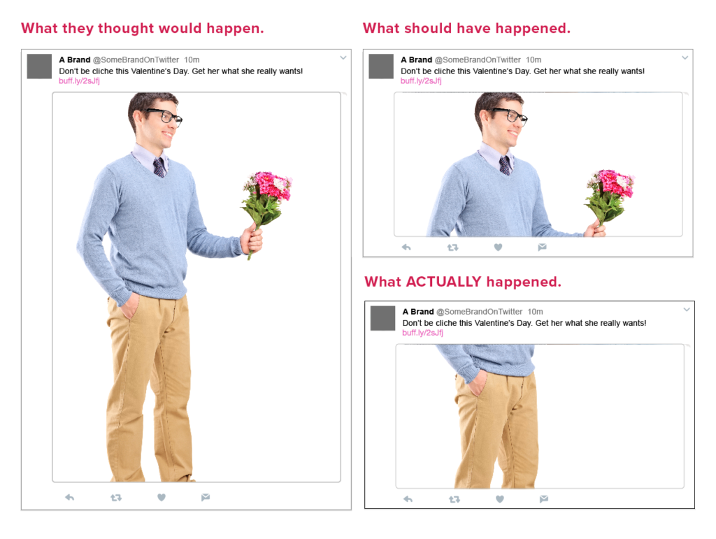 social media images of an inappropriate cropping on Twitter